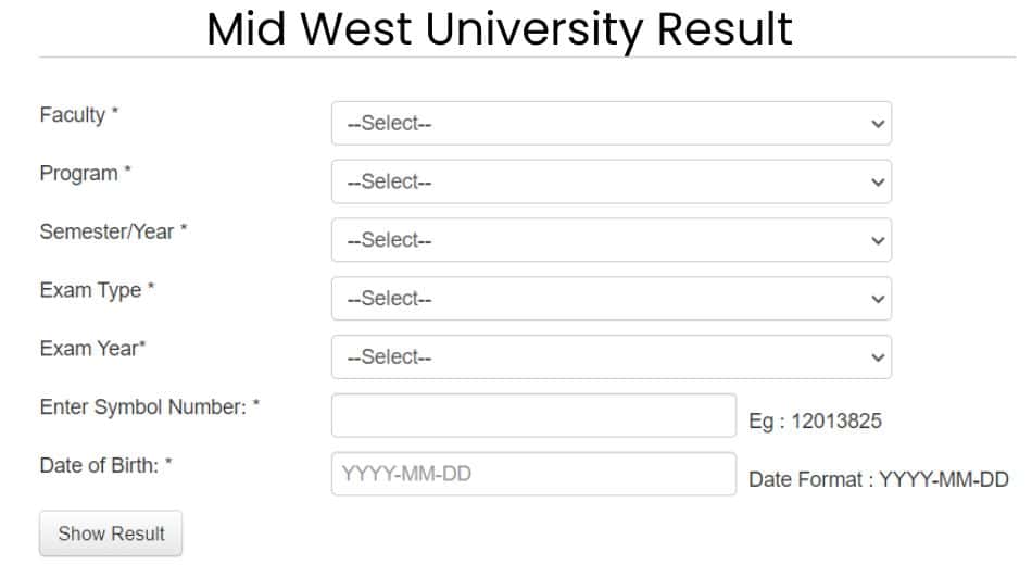MU Result 2080 Mid West University
